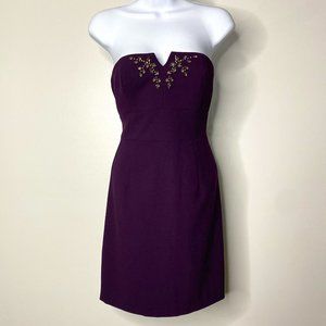 Max & Cleo - Plum Purple Strapless Dress -